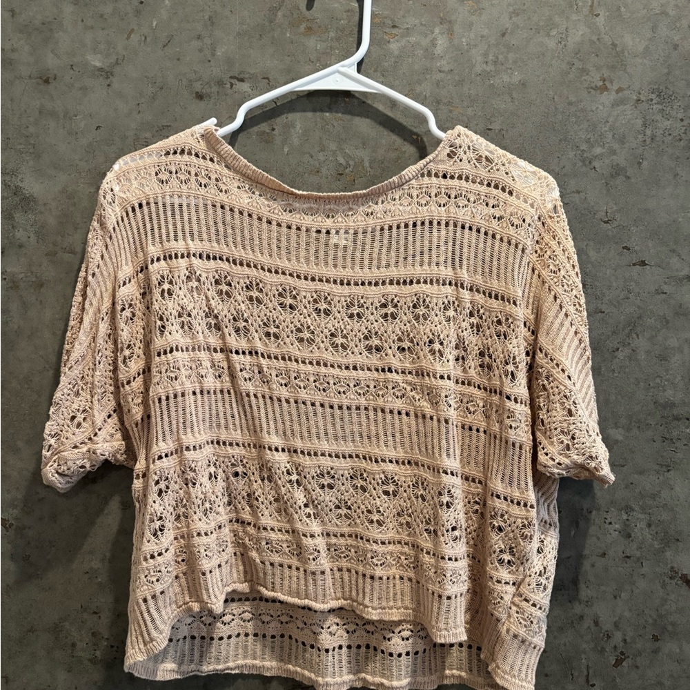 Women's Lace Knit Top - Cream